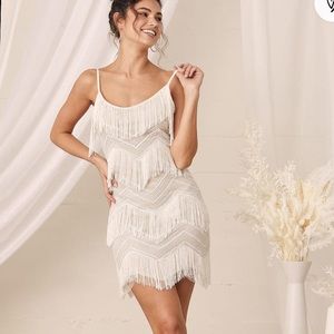 Lulu’s white size medium fringe dress